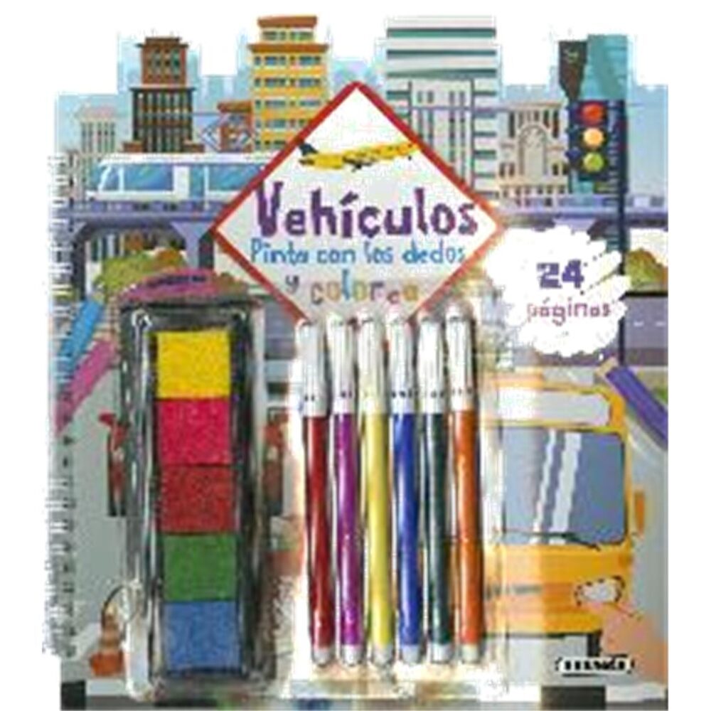 PINTA CON LOS DEDOS Y COLOREA - VEHICULOS